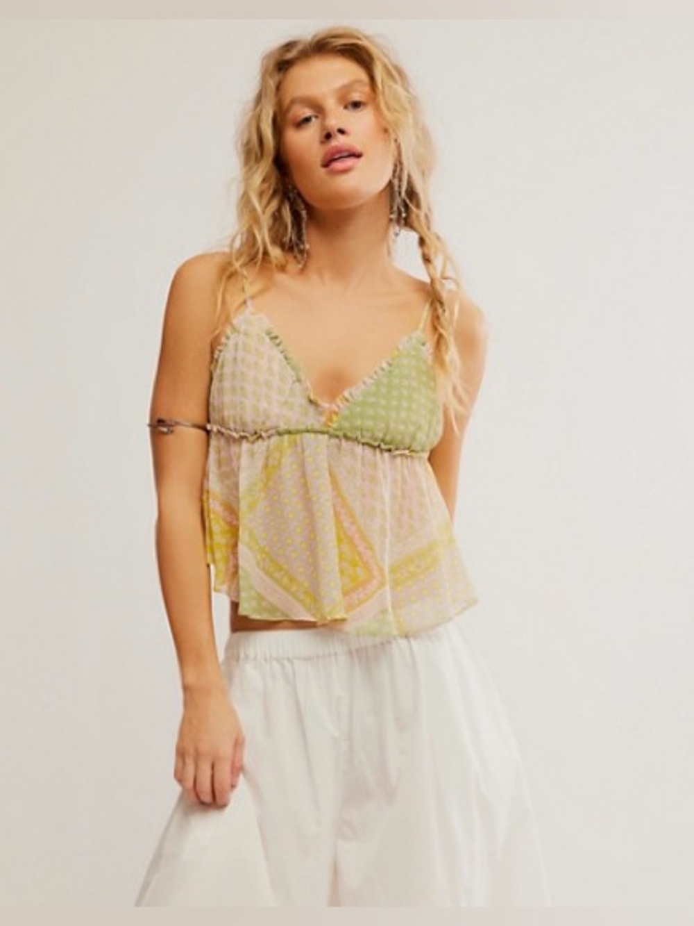 Free People Alix Printed Tank in Summer Combo (XL / PTP: 19”-21” flat)($78)